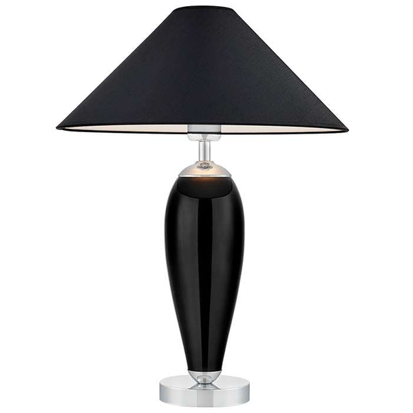 Szklana LAMPA stołowa REA 40602102 Kaspa abażurowa LAMPKA nocna czarna