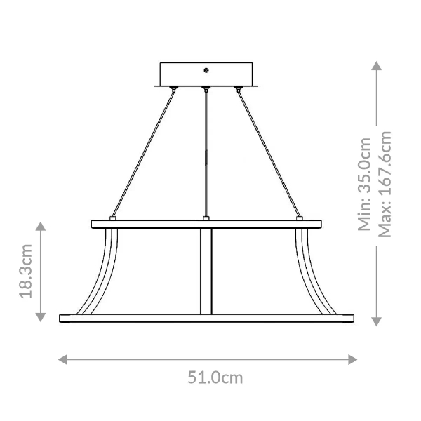 Ledowa lampa wisząca Cadoux QN-CADOUX-P-BG 54W 3000K okragła złoty