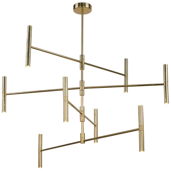 Metalowa lampa sufitowa LIVI 0181 industrialna pręty sticks pająk złoty