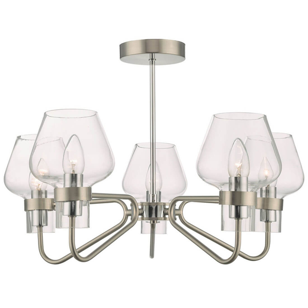 Sufitowa lampa szklana Keta KET5446 do jadalni przezroczysta chrom