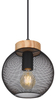 Wisząca lampa Pablo 15663H okrągła czarna drewniana