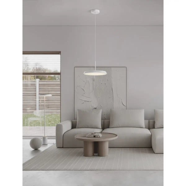 Metalowa lampa wisząca FOVENTO LE45443 LED 27W 3000K metalowa biała