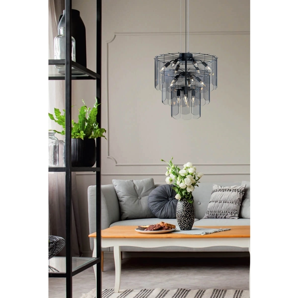 Metalowa lampa wisząca Nira MD3523-14L-EBCN Zumaline przydymiony czarny