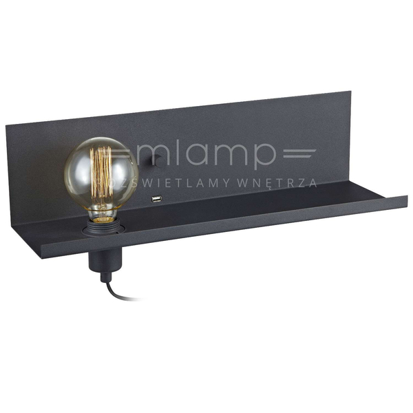 Kinkiet LAMPA ścienna MULTI 106482 Markslojd metalowa OPRAWA półka czarna
