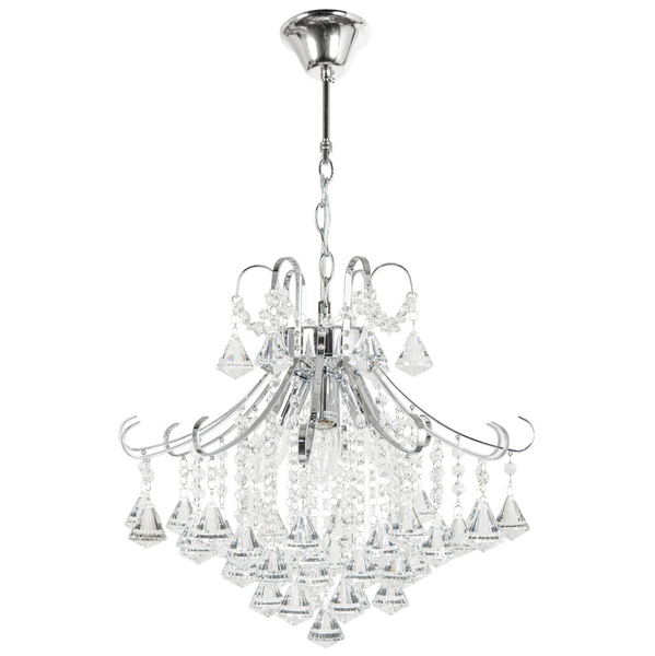 Żyrandol LAMPA wisząca Barcelona 6248/4 8C Elem pałacowa OPRAWA glamour crystal ZWIS na łańcuchu chrom przezroczysty