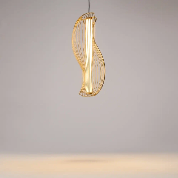 Druciany żyrandol Shadow od the past MOD263PL-L20BS3K LED 20W 3000K mosiądz