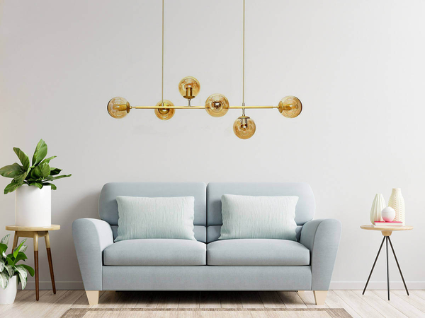 Lampa sufitowa molekuły 439 Domeno LED wielopunktowa złota