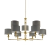 Wisząca lampa salonowa Artu ART-ZW-9 (Z) z abażurami szara mosiądz