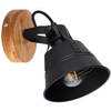 Skandynawska LAMPA ścienna GÜNTHER 15466S-1 Globo metalowa OPRAWA kinkiet regulowany czarny drewniany