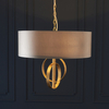Salonowa lampa wisząca L&-195212 Light& okrągły abażur antyczne złoto