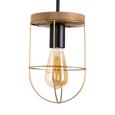 Lampa ścienna NETUNO 9201517104 drewniana druciany drewno złoty