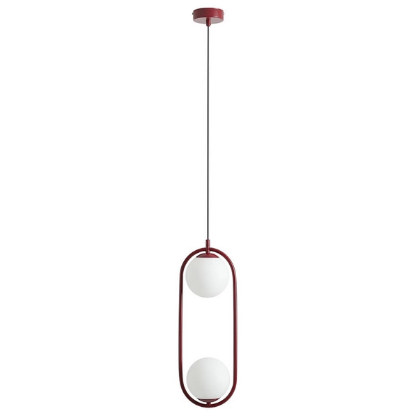 Lampa kulista wisząca Riva 1086H15 eliptyczna czerwona