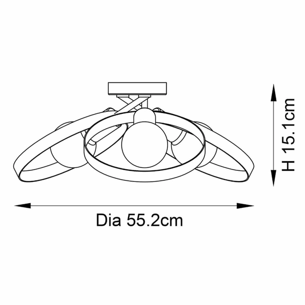 Pokojowa lampa sufitowa Hoop 97663 Endon okręgi mosiądz miedź nikiel