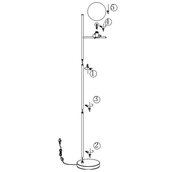 Stojąca LAMPA podłogowa NYXIS DL142402000 Trio modernistyczna OPRAWA szklana kula grafitowa przydymiona