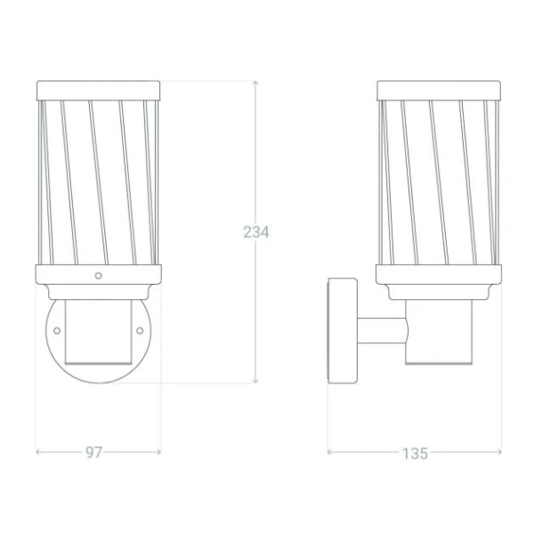 Zewnętrzna lampa ścienna Gardena Clasica ABR-KZKFR-C-E27 IP44 czarny