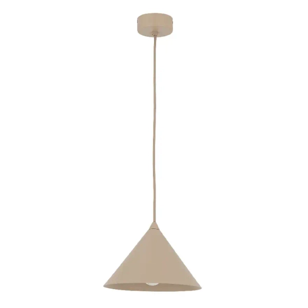 Modernistyczna wisząca lampa CONO S 10619 stożek metalowy beżowy
