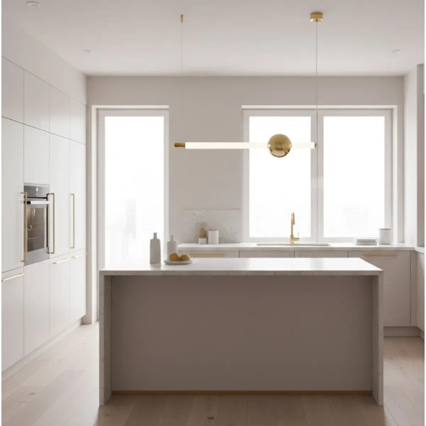 Lampa wisząca nowoczesna O-LINE ST-1688S złoty połysk metalowa LED 12W 3000K do jadalni