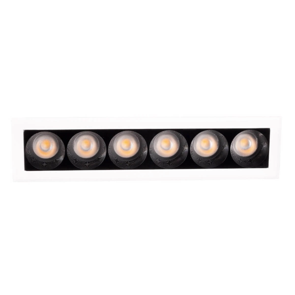 Podtynkowa lampa sufitowa X-LINE H0136 Maxlight LED 8W 3000K prostokąt biały czarny