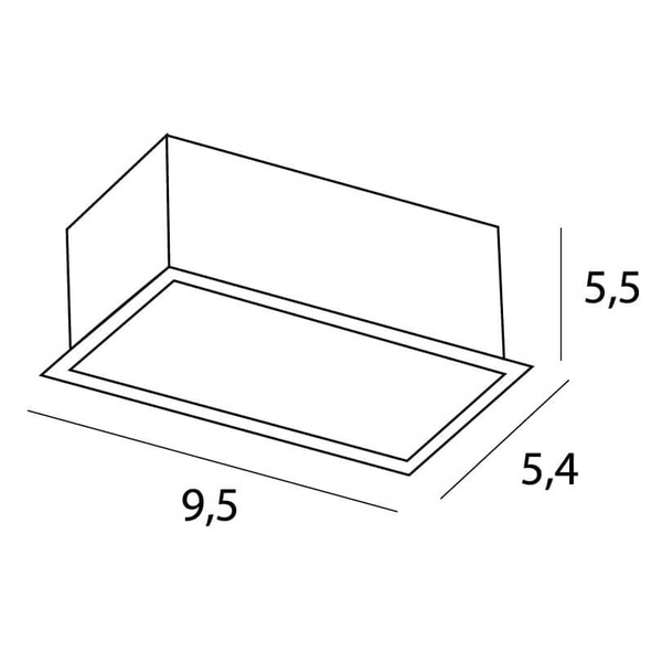 Prostokątna oprawa do modułu wpustowego MODULAR H180.01 Maxlight biały