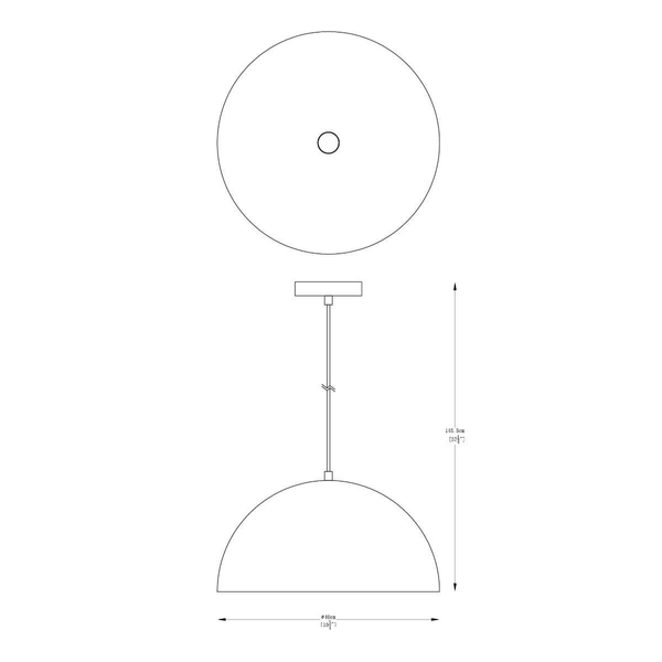 Kuchenna lampa wisząca Vela metalowa kopuła biała złota
