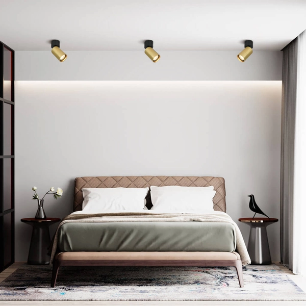 Metalowa lampa sufitowa Nesto SPL-23436-1R-BK-BRSS do holu mosiężna czarna