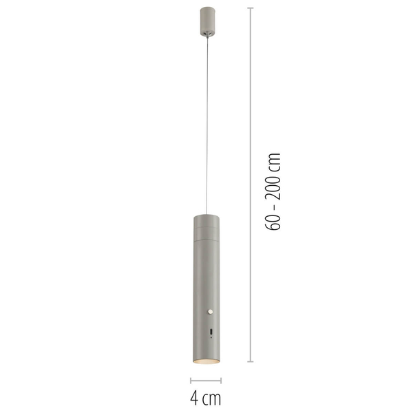 Zawieszana lampa do salonu ATTACH 18281-40 Just Light LED 3W 3000K szary