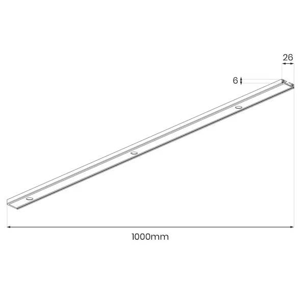 Natynkowa szyna magnetyczna 100cm Slim ML2210 do systemu szynowego biała