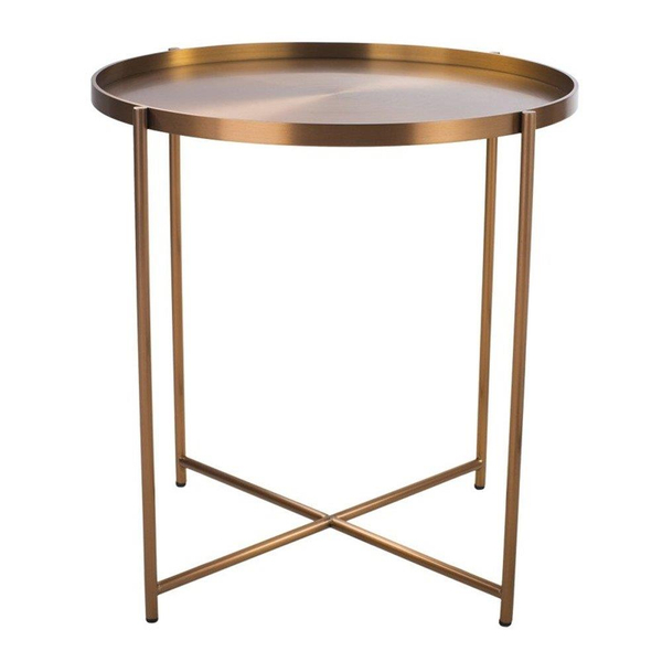 Okrągły stolik kawowy Moon DP-F80 copper Moos do salony miedziany