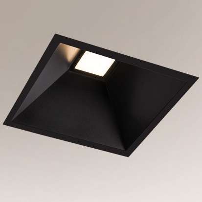 Podtynkowa LAMPA sufitowa UBE IL 8092 Shilo kwadratowa OPRAWA do łazienki LED 10W 3000K wpust do zabudowy IP44 czarny