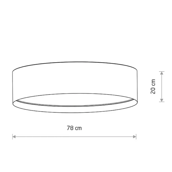 Tkaninowy plafon CEDRO 11672 do salonu okrągły beżowy