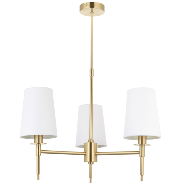 Salonowa lampa wisząca L&-199456 Light& abażurowa biała mosiądz