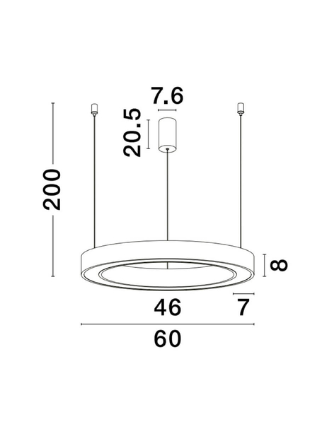 Okrągła lampa wisząca SONORA LE42807 do kuchni LED 50W 2700-4000K biała