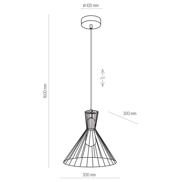 Wisząca lampa Sahara 3350 TK Lighting druciana cage złota czarna
