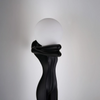 Stojąca lampa HESTIA czarna biała AZ6787 1xE27 kulista ściemnialna