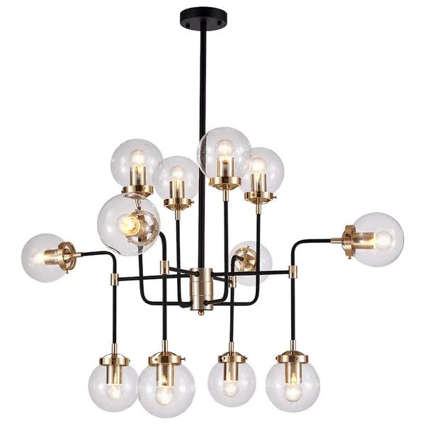Modernistyczna lampa sufitowa Boston kule czarna mosiądz