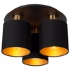 Sufitowa lampa pokojowa Fudral metalowe tuby czarne złote