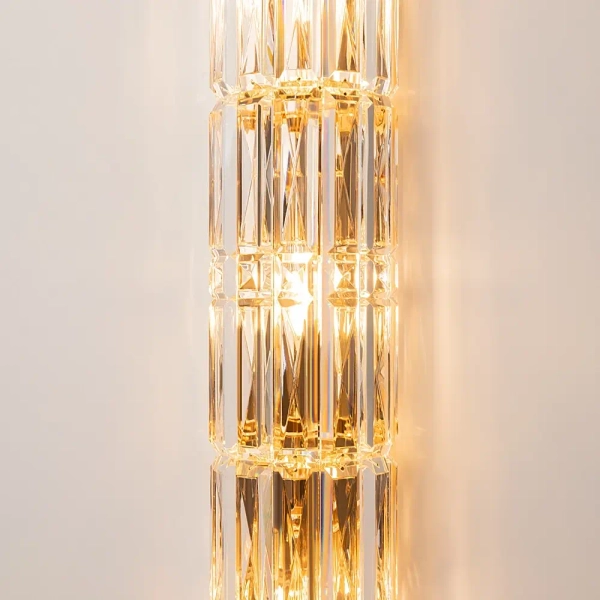 Kinkiet podłużny tuba Facet MOD094WL-03G Maytoni kryształowy złoty