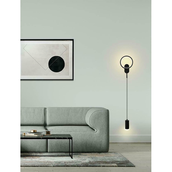Ścienna lampa Como MSE010100344 Moosee LED 9W 3000K tuba czarna