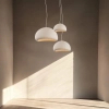 Kopułowa lampa wisząca 23160 do jadalni skandynawska biała
