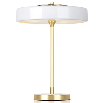 Stojąca LAMPA stołowa CG2000 WH COPEL gabinetowa LAMPKA biurkowa okrągła Art Deco klasyczna złota biała