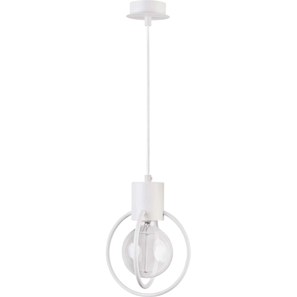 Wisząca LAMPA druciana AURA KOŁO 31099 Sigma industrialna OPRAWA zwis metalowy drut loft biały
