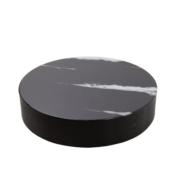 Minimalistyczny stolik kawowy LAGO MM001501100419 czarny drewno żywica 100cm