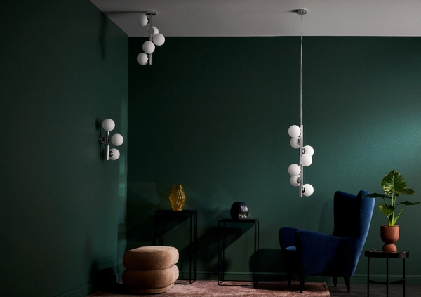 Modernistyczna LAMPA wisząca CUMULUS VERTICAL 10758703 Kaspa loftowa OPRAWA szklane kule zwis chrom biały