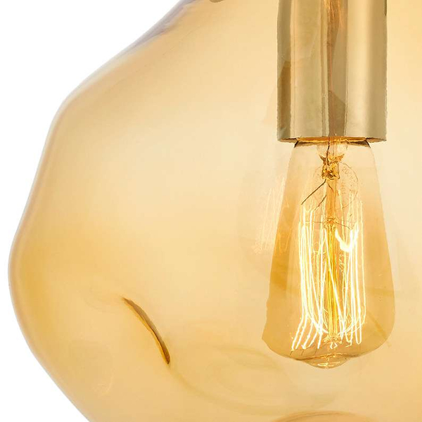 LAMPA wisząca AVIA S 10416115 Kaspa szklana OPRAWA zwis bursztynowy
