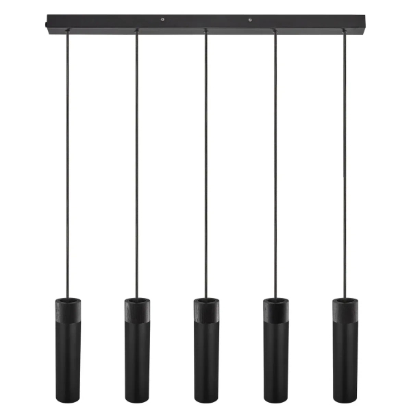 Jadalniana lampa wisząca Tilo 2410483003 tuby drewniane czarne