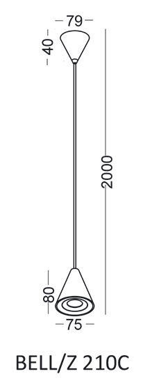 Metalowa lampa wisząca Bell 521003203 Elkim LED 5W 4000K czarna