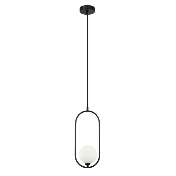 Modernistyczna lampa wisząca Lupus do salonu czarna biała