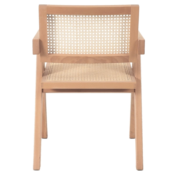 Krzesło BOHO MH-011CH-NN Step podłokietniki drewno rattanowe beżowe