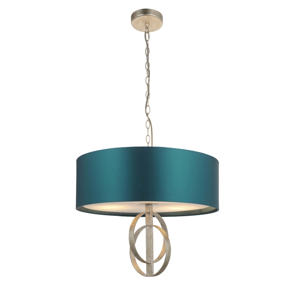 Lampa wisząca na łańcuchu L&-195224 Light& abażur morski srebrna