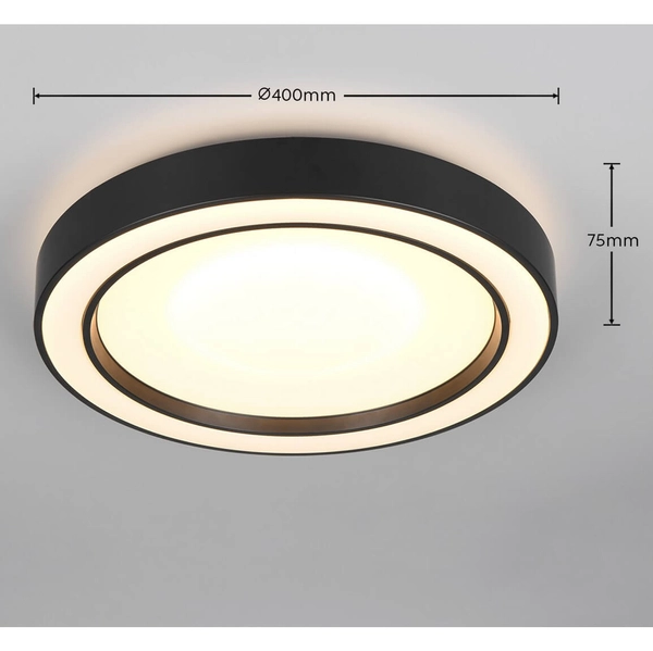 Plafon sypialniany Arco R65091432 LED 22W 2700-6000K funkcja RGB czarny